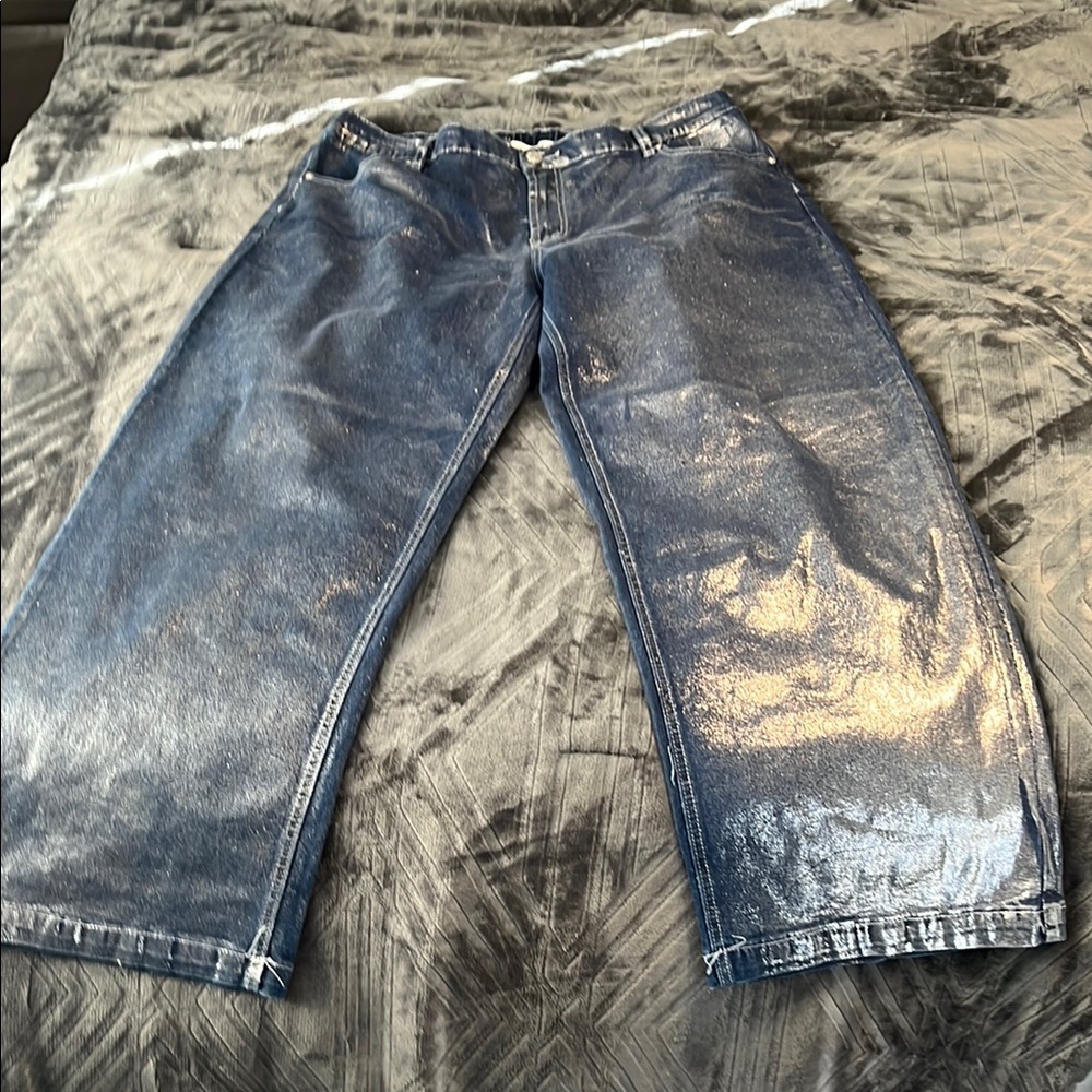 Shiny Blue Denim Jeans